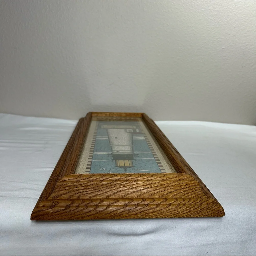 2 VTG Jay Zinn Crinkled Bodie Island -Portland Head Lighthouse Prints Wood Frame